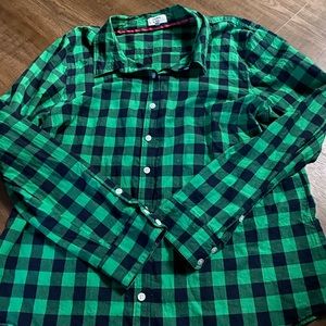 Green and Navy Plaid Crown and Ivy Button Up